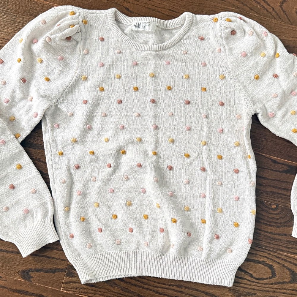 Girls H&M Polka Dot Sweater Size 8-10 YRS